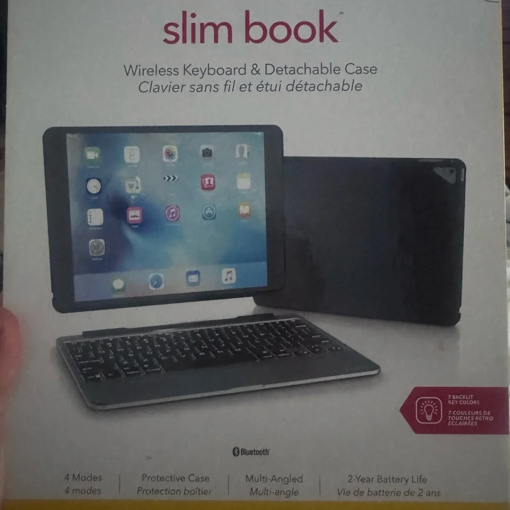 Slim Book Wireless Keyboard & Case - Gray